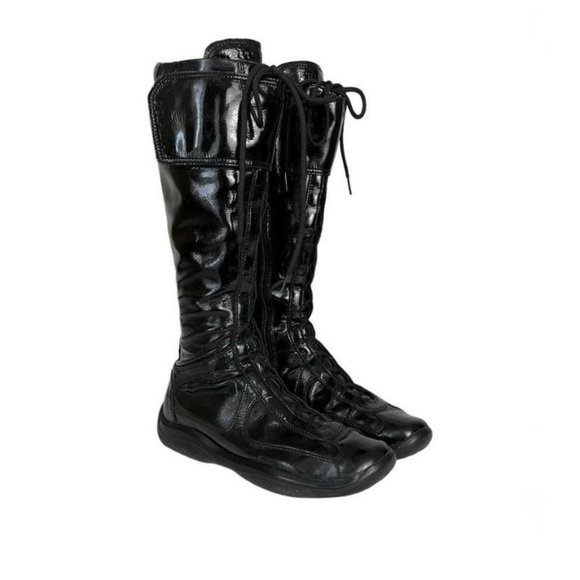 Prada black Patent leather boots size36.5 - Picture 1 of 5